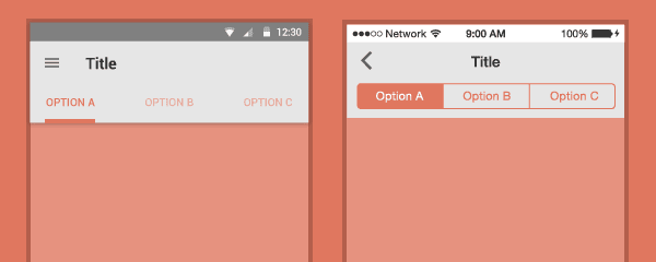 左为Tabs,右为Segment Controls