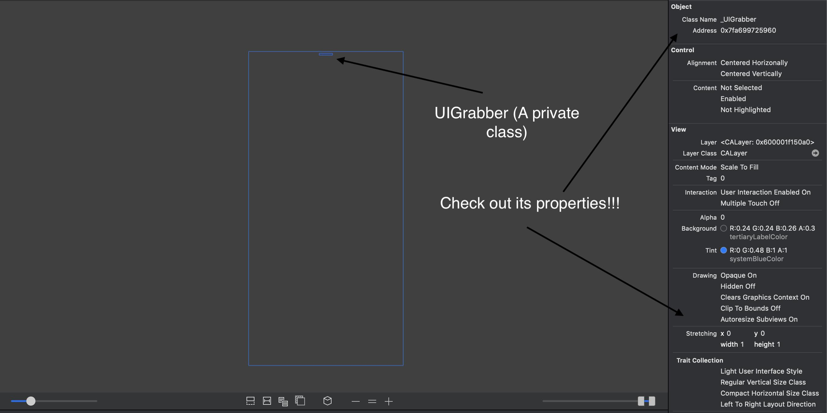Xcode 界面中的 UIGrabber。图源:Rizwan Ahmed